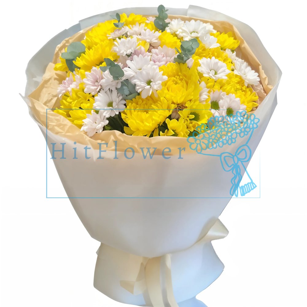 Букет цветов Солнечное Лето Букет цветов из: Хризантемы